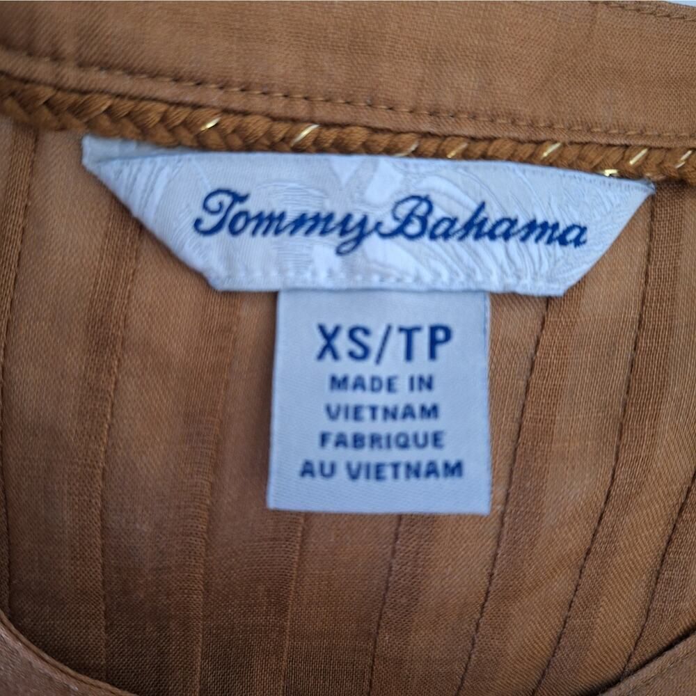 Tommy Bahama Button Up Blouse Balloon Sleeve Ramie XS Womens - Picture 2 of 12